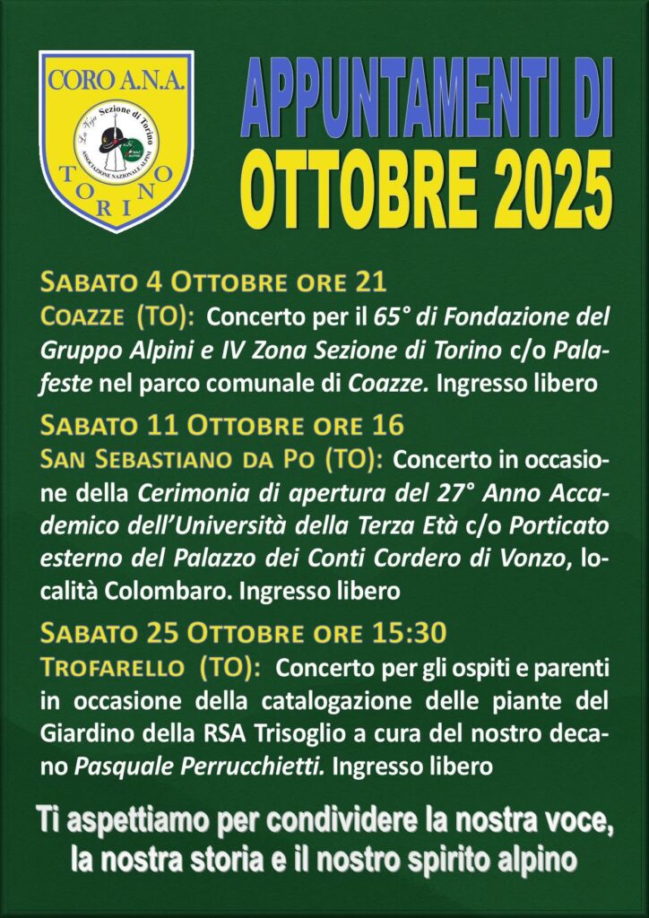 Ottobre con il Coro A.N.A.
