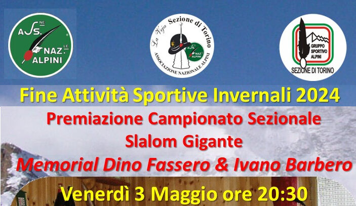 Scopri di più sull'articolo Cena e Premiazione Gare invernali Gruppo Sportivo Alpini Torino