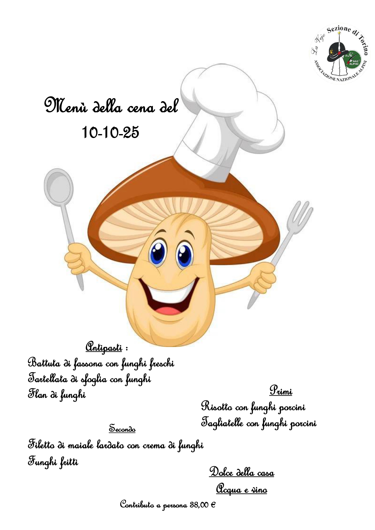 Al momento stai visualizzando CIRCOLO – CENA a base di FUNGHI